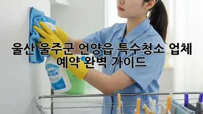 울산 울주군 언양읍 특수청소 업체 예약 완벽 가이드